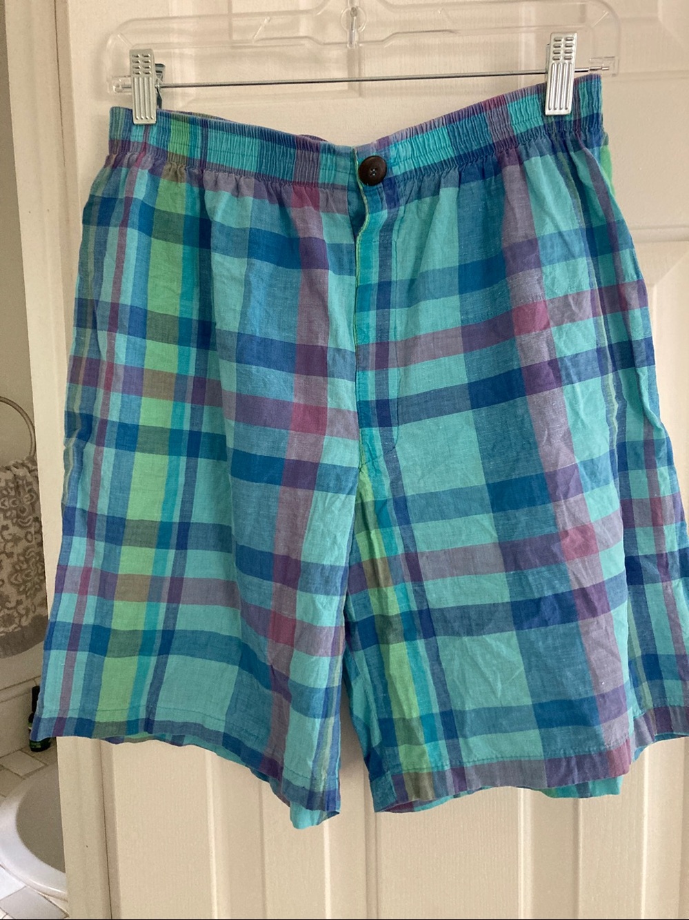 Vintage 90's Plaid Shorts Womens Multicolor Cotton , high waisted size small